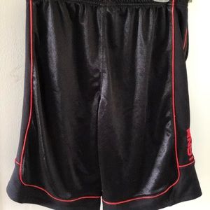 Men fitness shorts, black and orange